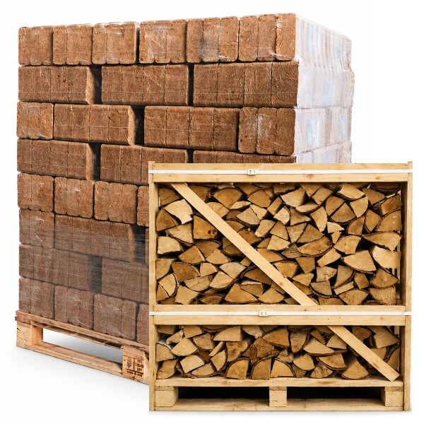 RUF High Heat Wood Briquettes & Kiln Dried Birch Firewood – 1.2m³ Combo Deal