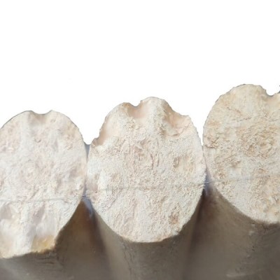 Dense round wood briquettes